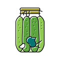 jar cucumber color icon vector illustration