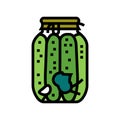 jar cucumber color icon vector illustration