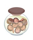 A Jar of Delicious Marinated Shiitake Mushrooms