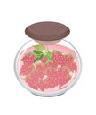 A Jar of Delicious Preserved Red Raspberries