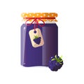 A jar of delicious sweet jam. Beautiful bank with your favorite delicacy