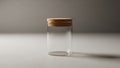 The jar is empty and stands upright on a flat neutral colored surface Royalty Free Stock Photo