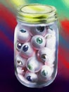 Jar of eyeballs - abstract digital art