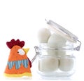 Jar filled with fresh eggs Royalty Free Stock Photo