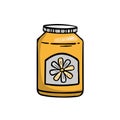 jar of flower honey, vector illustration