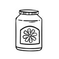 jar of flower honey, vector illustration