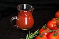 Jar of fresh homemade ketchup Royalty Free Stock Photo