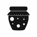 Jar of fruity jam icon, simple style Royalty Free Stock Photo