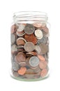 Jar Full of Coins Royalty Free Stock Photo