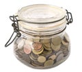 A jar full with coins Royalty Free Stock Photo