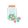 jar glass with balls candies sweet confectionery isolated icon