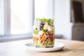 jar of greek salad, packed for lunch