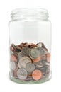 Jar Half Full of Coins Royalty Free Stock Photo