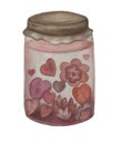 jar of heart jam flower red vintage