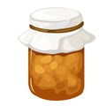 Jar of homemade jam or marmalade. Vector dessert