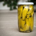 Jar of homemade Pickled Gherkins Royalty Free Stock Photo
