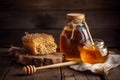 Jar honey. Generate Ai Royalty Free Stock Photo