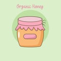 A jar of honey labeled organic honey