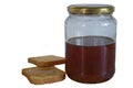 Jar of honey with rusks Royalty Free Stock Photo