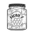 Jar of honey sketch vector illustration