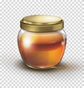 Jar of honey on a transparent background Royalty Free Stock Photo