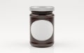 Jar of jam over white background Royalty Free Stock Photo
