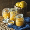 Jar of lemon curd Royalty Free Stock Photo