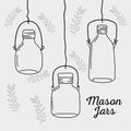 Jar mason glass hanging style