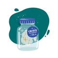 a Jar with a miracle. Financial crisis concept. Crisis management metaphor. Royalty Free Stock Photo
