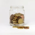 Jar with Money Small Change Royalty Free Stock Photo