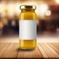 Jar of mustard condiment, blank empty generic product packagin mockup