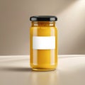 Jar of mustard condiment, blank empty generic product packagin mockup