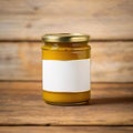 Jar of mustard condiment, blank empty generic product packagin mockup