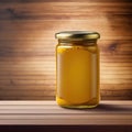 Jar of mustard condiment, blank empty generic product packagin mockup