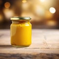 Jar of mustard condiment, blank empty generic product packagin mockup