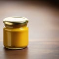 Jar of mustard condiment, blank empty generic product packagin mockup