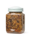 Jar of organic bees comb capping mixed with raw honey, propolis and pollen Royalty Free Stock Photo