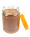 Jar of peanut butter isolated