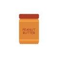 Jar of peanut butter isolated on white background. Vector illustration in freehand drawn style