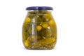 Jar with pickled cucumbers Royalty Free Stock Photo