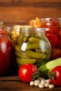 Jar of Pickled Gherkins Royalty Free Stock Photo