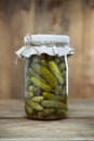 Jar of Pickled Gherkins Royalty Free Stock Photo