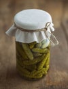 Jar of Pickled Gherkins Royalty Free Stock Photo