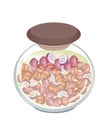 A Jar of Pickled Red Onion with Malt Vinegar