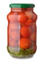 Jar of pickled tomatoes