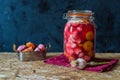 Jar of pickled vegetables by Indian traditional recipe