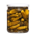 Jar of pickles isolated over white