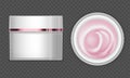 Pink cosmetic cream jar mockup