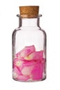 Jar of pink rose petals Royalty Free Stock Photo