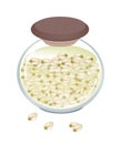 Jar of Preserved Pistachio Nuts on White Background